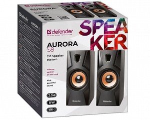 Акустическая 2.0 сист Defender Aurora S8, черный, 65408