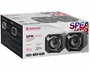 Акустическая 2.0 сист Defender SPK-540, черный, 7Вт, питание от USB, 65541