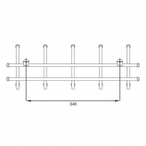 Вешалка настенная на 5 крючков ЗМИ «Норма-5», 48?16,5?8 см, цвет белое серебро