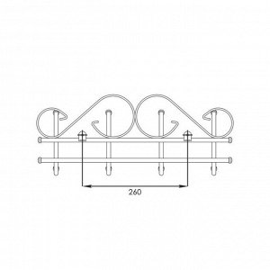 Вешалка настенная на 4 крючка ЗМИ ЗМИ «Ажур», 48?21?8 см, цвет белое серебро