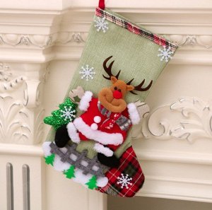 Рождественский сапожок с декором "Рождественский северный олень"