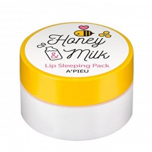 A'PIEU Honey & Milk Lip Sleeping Pack Смягчающая маска для губ с экстрактом меда