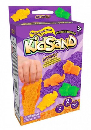 Набор креативного творчества «Кинетический песок» серии «KIDSAND» в коробке, 200гр,, 2 цвета, рз+зл
