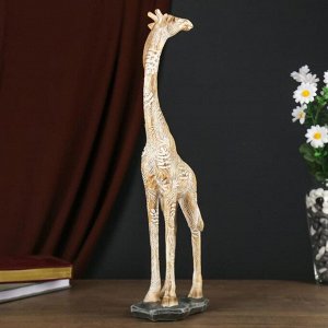 Сувенир полистоун "Жираф с листьями на шкуре" песочный 41,5х9х13 см