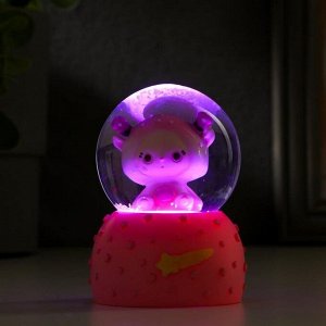 Сувенир полистоун водяной шар, свет "Малышка-инопланетянка" от батар МИКС 6,5х5х5 см   511480