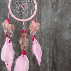 Ловец снов "Цветочная паутинка розовая" 36*11,5 см