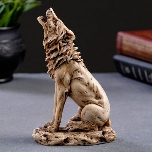 Фигура "Волк" 17х10см, кость / мраморная крошка