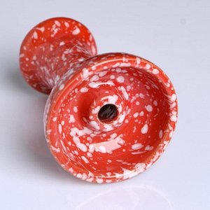 Чаша, керамика, 10х7.5 см, красная, с белыми вкраплениями