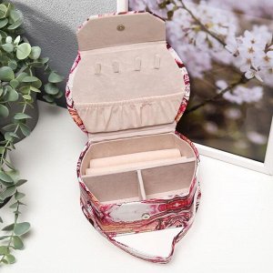 Шкатулка кожзам для украшений "Мрамор розовый" сумочка 12х16х7 см