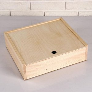 Кашпо деревянное 35*30*10 см "Ящик Шкатулка", 3 отдела параллельных, крышка, МАССИВ