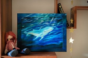 Картина маслом "Белый кит"