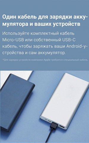 Внешний Аккумулятор Xiaomi Power Bank 3 10000 mAh 2-usb