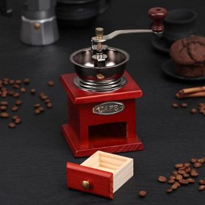 Кофемолка ручная «Утренний кофе», 11?17 см, цвет красное дерево