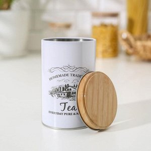 Банка для чая «Дом и поле», 12*7,5*7,5 см, цвет белый