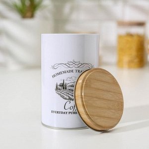 Банка для кофе «Дом и поле», 12*7,5*7,5 см, цвет белый