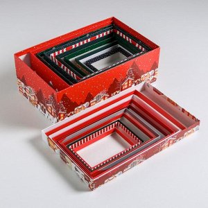 Набор новогодних подарочных коробок 10 в 1 «С Новым годом», 12 х 7 х 4 - 32.5 х 20 х 12.5 см