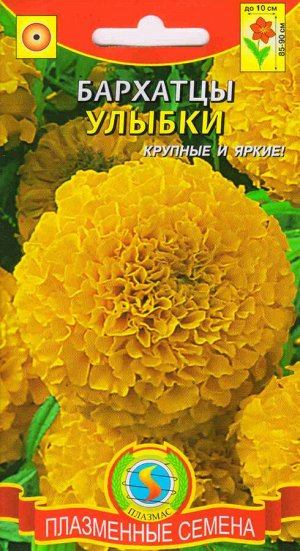 Цветы Бархатцы Улыбки ЦВ/П (ПЛАЗМА) прямостоячие 85-90см