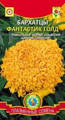 Цветы Бархатцы Фантастик Голд ЦВ/П (ПЛАЗМА) прямостоячие 70см