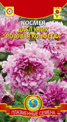 Цветы Космея Дабл Клик Розовая конфетка ЦВ/П (ПЛАЗМА) однолетнее до 90см