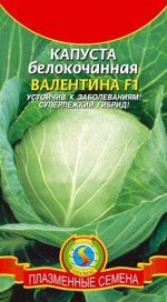Капуста б/к Валентина F1 ЦВ/П (ПЛАЗМА) 10шт позднеспелый