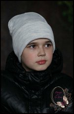 Вязаная шапка «Арсений» (беж/сер.меланж)