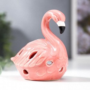 Подсвечник керамика 1 свеча "Фламинго розовый" 14х14,5х8,5 см