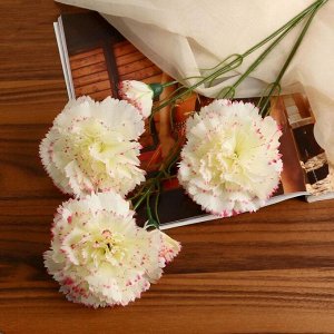 Цветы искусственные "Гвоздички" 8*67 см, бело-розовый