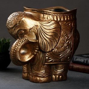 Фигурное кашпо "Слон средний", золото 6 л/ 35х22х35см