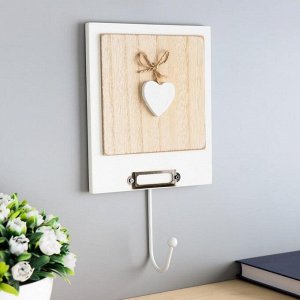 Крючок декоративный дерево "Сердце на веревочке" 23,5x13,2x4,5 см