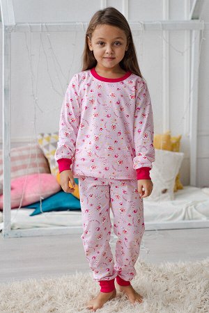 Пижама детская из кулирки Чудо розово-желтый