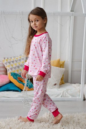Пижама детская из кулирки Чудо розово-желтый