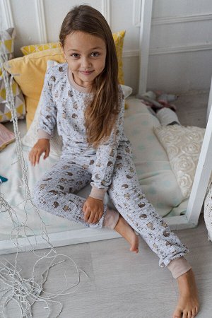 Пижама детская из футера Уют бежевый