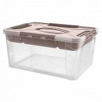 ЯЩИК УНИВЕРСАЛЬНЫЙ С ЗАМКАМИ И ВСТАВКОЙ- ОРГАНАЙЗЕРОМ &quot;GRAND BOX&quot;, 390х290х180ММ, 15,3Л(коричневый)