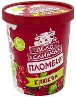 Ведро картонное &quot;ДВС&quot; пломбир ванильный 12% с наполнителем клюква БЗМЖ 410гр