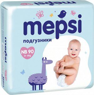 Детские подгузники «MEPSI», NB (до 6кг), 90 шт.