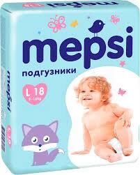Детские подгузники «MEPSI», L (9-16кг), 18 шт.