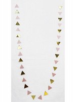 Гирлянда Флажки 250 см бумага металл цвет розовый с золотом HS-21-9