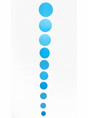 Гирлянда вертикальная Круги 106 см бумага цвет голубой HS-21-7
