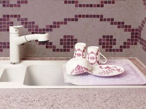 СУШИЛКА ДЛЯ ПОСУДЫ (небольшой уклон для стекания воды + бортик) 460х390х25 ММ (бесцветный)