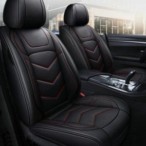 Чехлы для авто (Накидки) CARFORT Wave 3, экокожа, комплект, черный с красной прошивкой