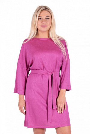 Платье Ткань: Милано
Цвет: Розовый

Платье с длинным спущенным рукавом, свободного прямого силуэта, с поясом. 
44 р-р: длина по спинке - 93 см, длина рукава от горловины - 59 см, ПОг - 59 см, ПОт - 51