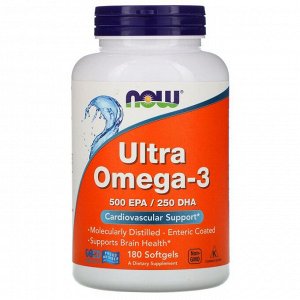 Омега 3 NOW Ultra Omega 1000мг (500/250) - 180 капс.