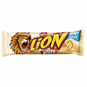 Шоколадный батончик Nestle Lion White в белом шоколаде, 42 г