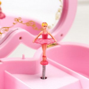 Шкатулка музыкальная розовая с Принцессой 19х16х6 см