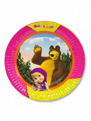 Тарелка бумага Маша и Медведь набор 6 шт 23 см
