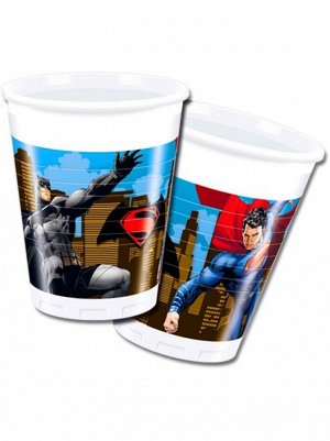 Стакан пластик 8 шт 200 мл Бэтмен против Супермена Batmanvs Supermаn Греция