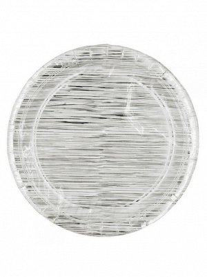 Тарелка бумага Штрих серебро набор 10 шт 23 см HS-55-13