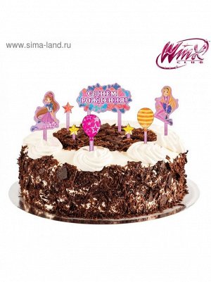 Набор для украшения торта С Днем рождения шарики феи Винкс