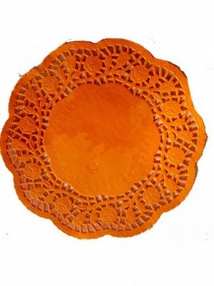 Салфетки ажурные цветные 150/35 d 15 см круглые Оранжевое солнце