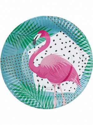 Тарелка бумага Фламинго набор 6 шт 17 см
